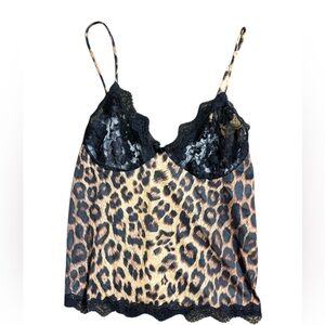 Leopard Print Lace Cami Top